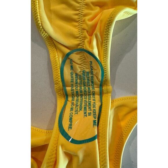 White Fox Size XL Thira Bright Yellow Bikini Bottom Ruched Cheeky Resort Sexy - Picture 4 of 5
